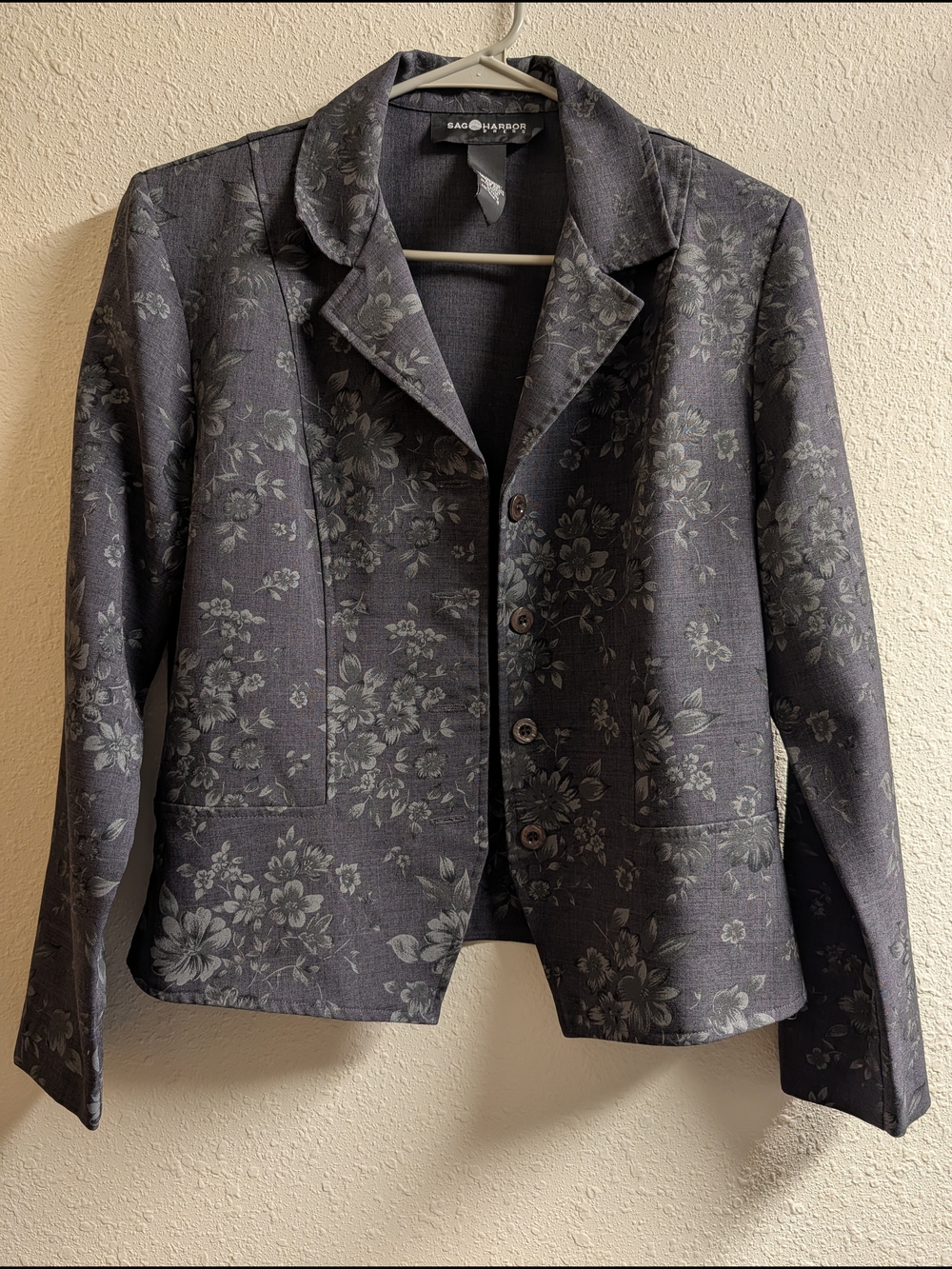 Sag Harbor Gray Floral Blazer